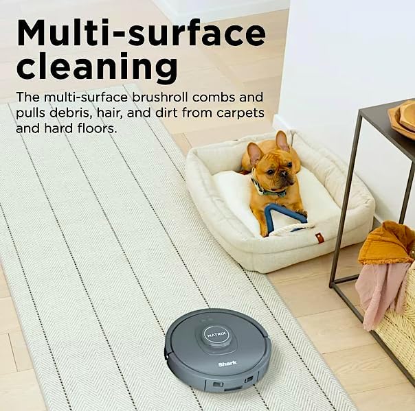 Shark RV2300 Matrix Robot Vacuum with No Spots Missed on Carpets & Hard Floors, Precision Home Mapping, Perfect for Pet Hair, Wi-Fi, Gray (Renewed)
