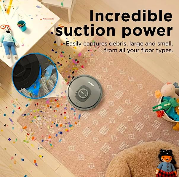 Shark RV2300 Matrix Robot Vacuum with No Spots Missed on Carpets & Hard Floors, Precision Home Mapping, Perfect for Pet Hair, Wi-Fi, Gray (Renewed)