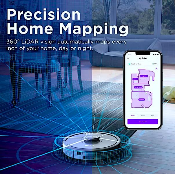 Shark RV2300 Matrix Robot Vacuum with No Spots Missed on Carpets & Hard Floors, Precision Home Mapping, Perfect for Pet Hair, Wi-Fi, Gray (Renewed)
