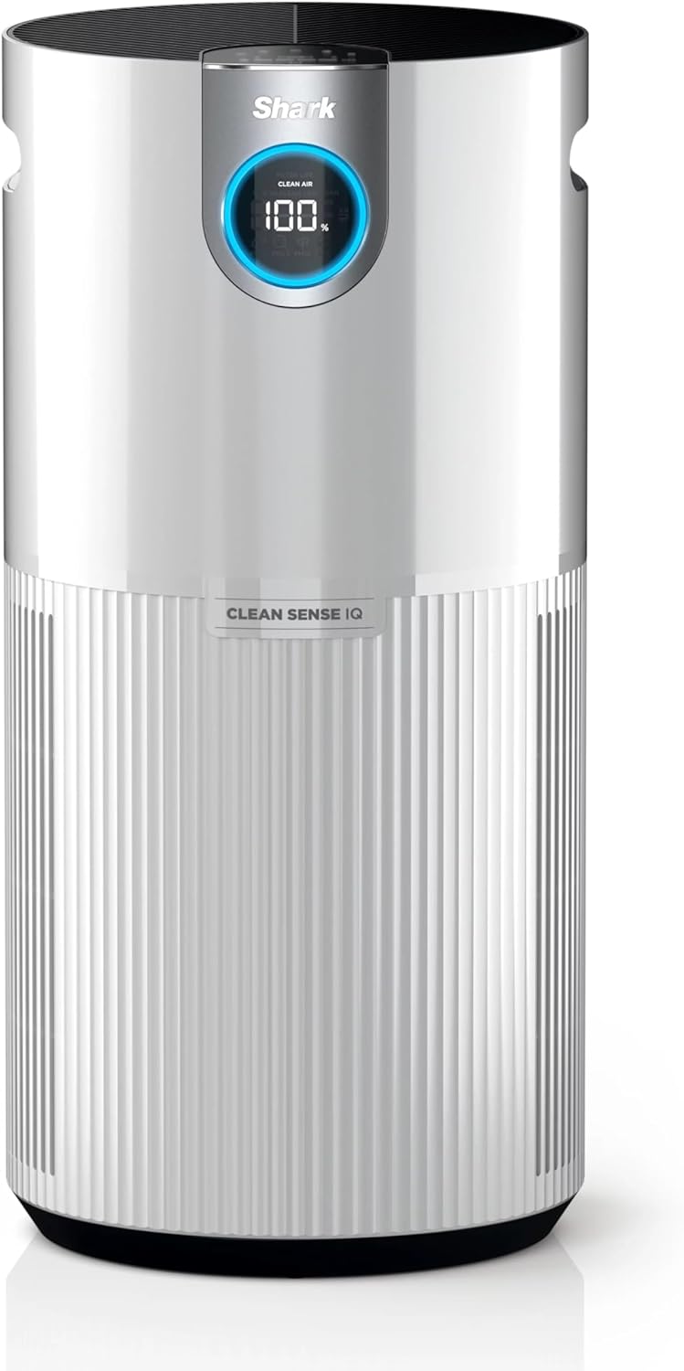 Shark HP200 Air Purifier MAX with Nanoseal HEPA, Cleansense IQ, Odor Lock, Cleans up to 1000 Sq. ft. and 99.98% of Particles, Dust, Allergens, Smoke, 0.1–0.2 Microns, White (Renewed)