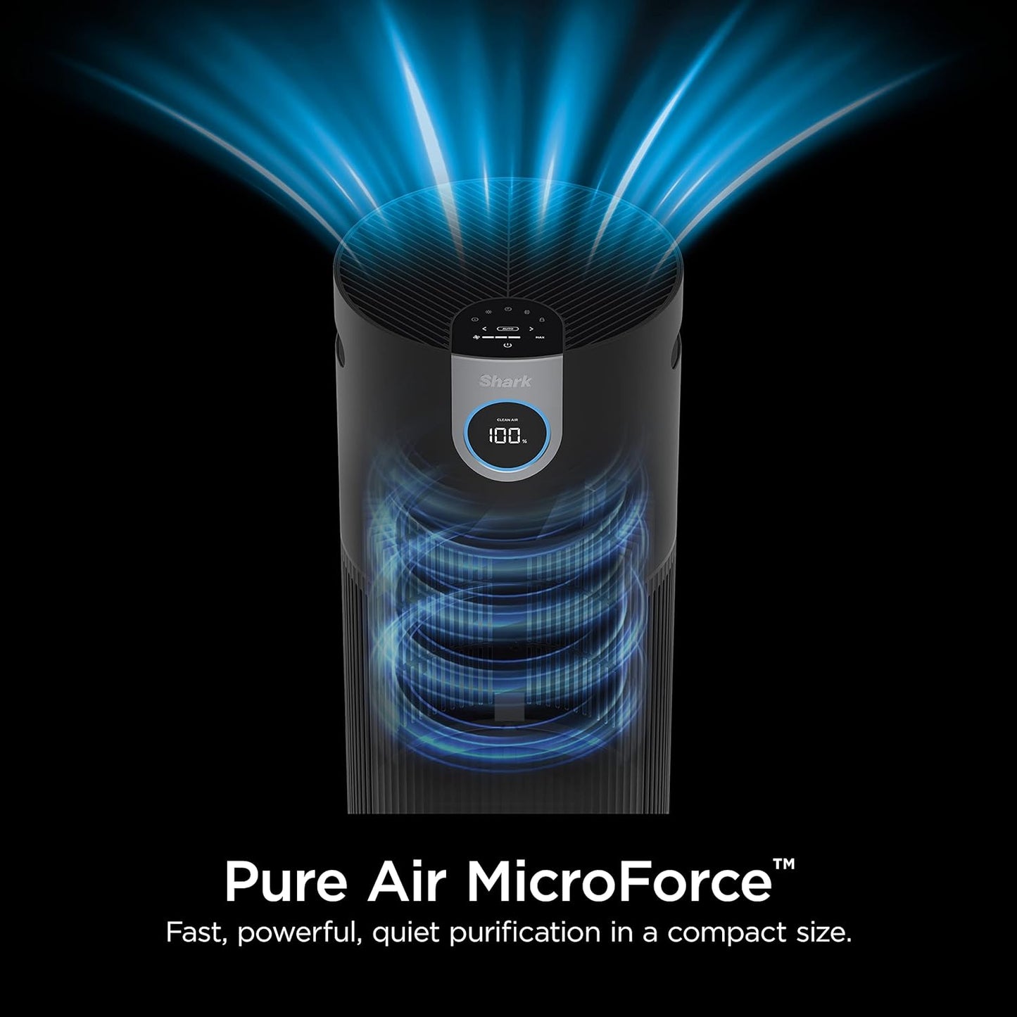 Shark Air Purifier MAX with NanoSeal HEPA, Cleansense IQ, Odor Lock, Cleans up to 1200 Sq. Ft. and 99.98% of particles, dust, allergens, smoke, 0.1–0.2 microns, Grey, HP202 (Renewed)